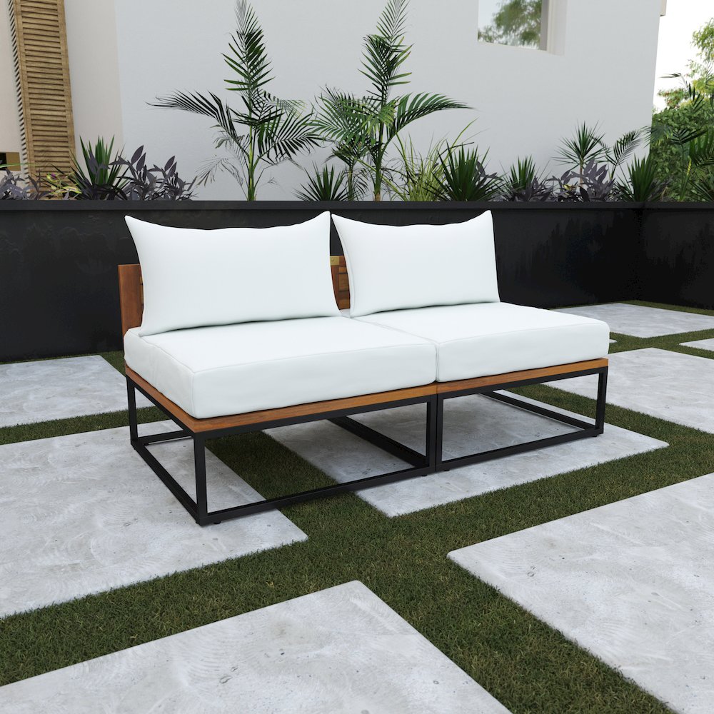 Taradale Modular Outdoor Loveseat with Cushions. Picture 2