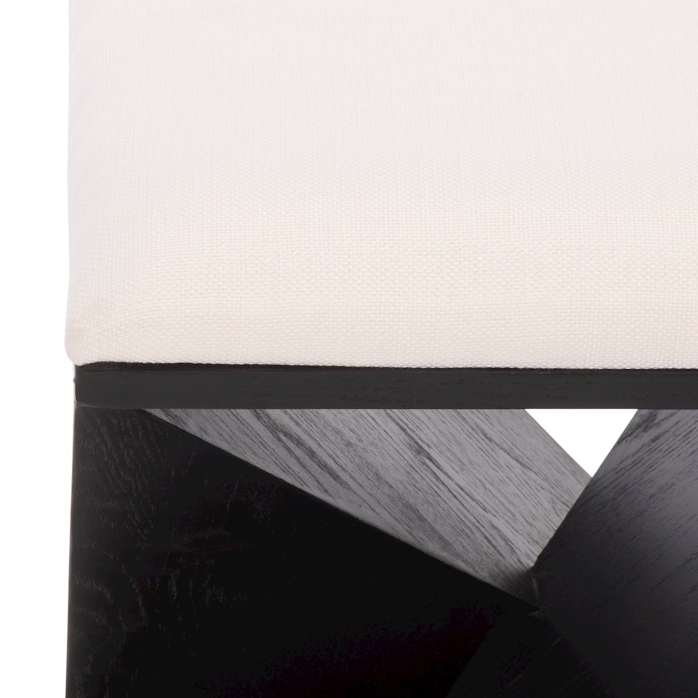 Lucy Wooden Stool With Cushion/Black. Picture 1