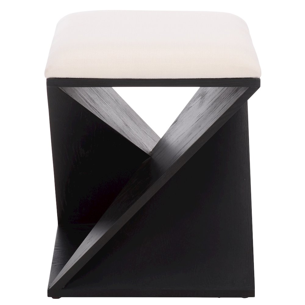 Lucy Wooden Stool With Cushion/Black. Picture 3