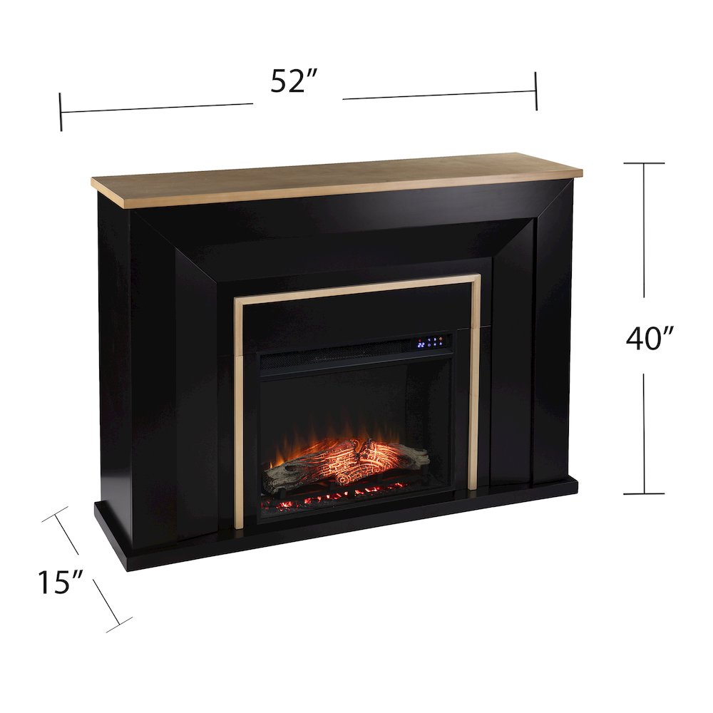 Cardington Touch Screen Electric Fireplace in Black Color. Picture 6