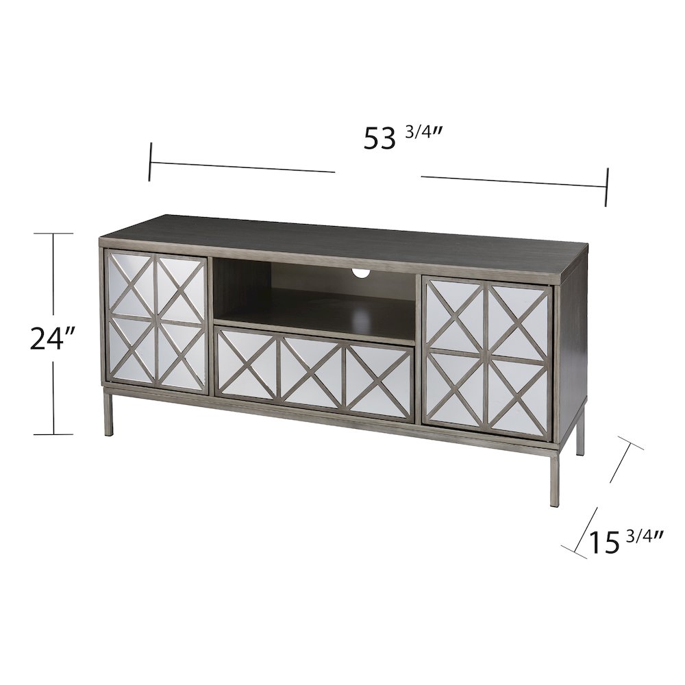 Downley Storage TV/Media Stand in Silver Color. Picture 6