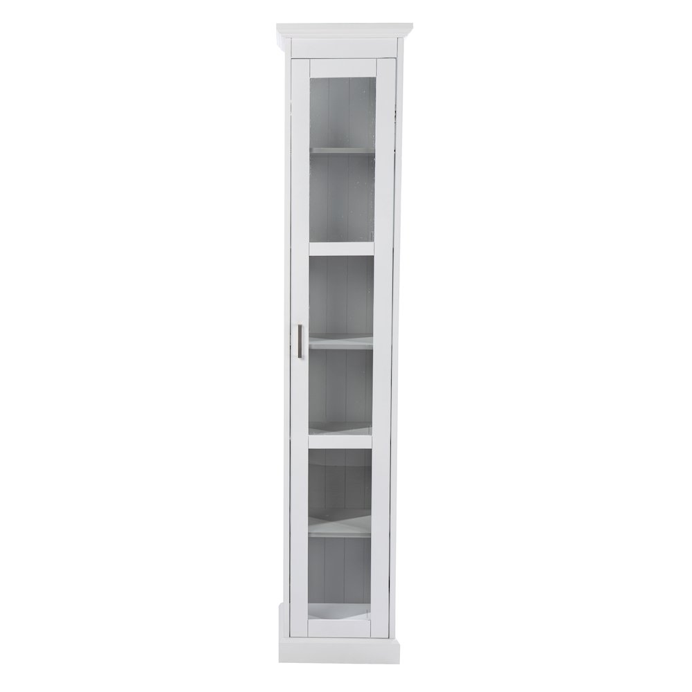 Balterley Tall Curio Glass Door in White Color. Picture 2