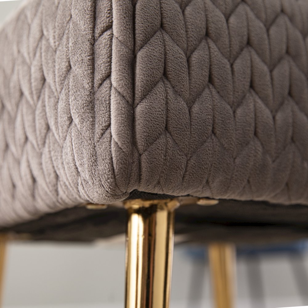 Medlana Woven Upholstered Ottoman in Grey Color. Picture 4