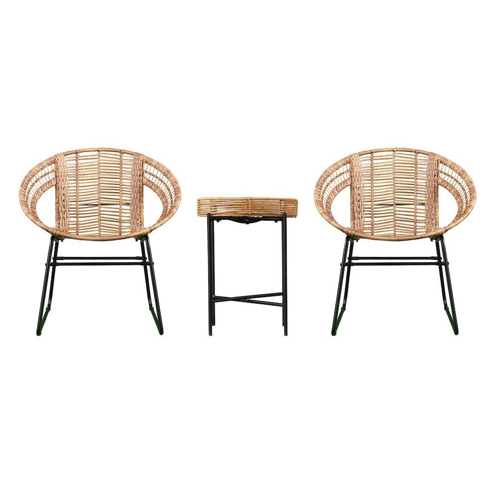 Alandhra Indoor/Outdoor 3PC Bistro Set in Brown Color. Picture 2