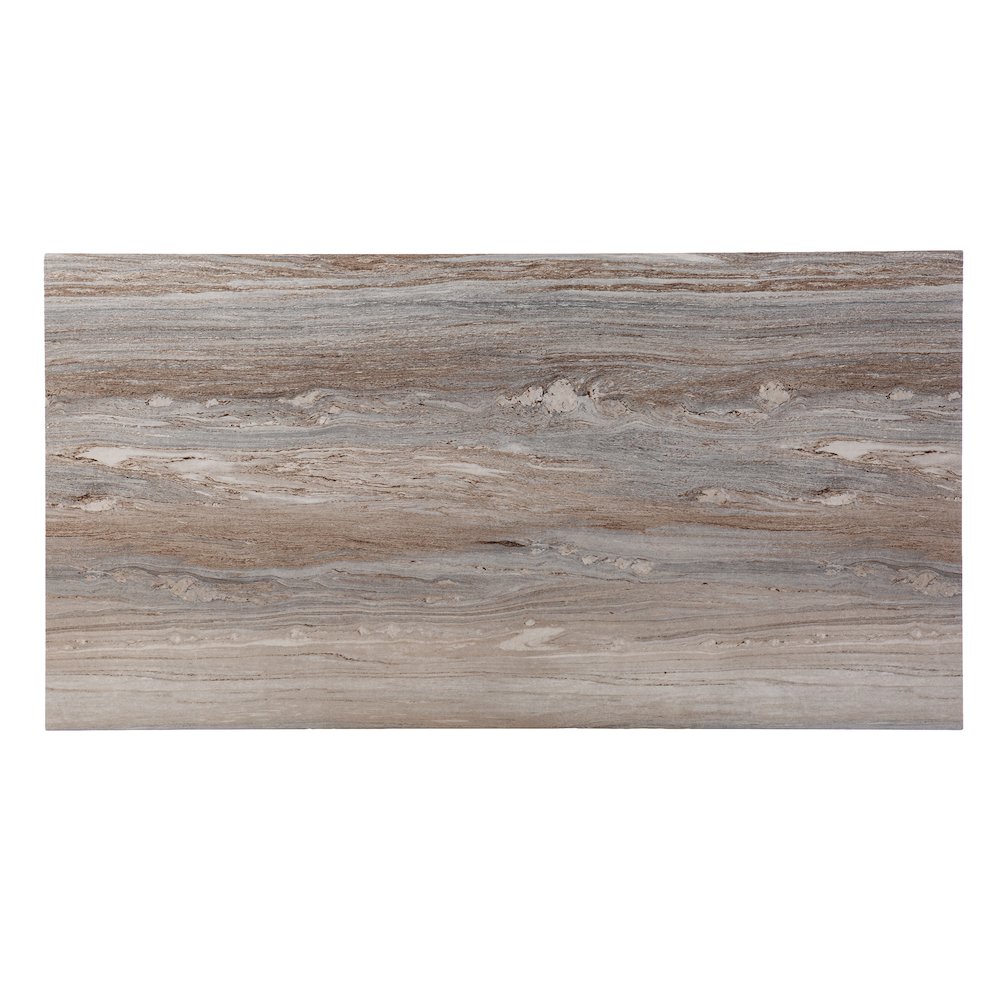 Chadkirk Faux Marble Writing Desk in Brown Color. Picture 5