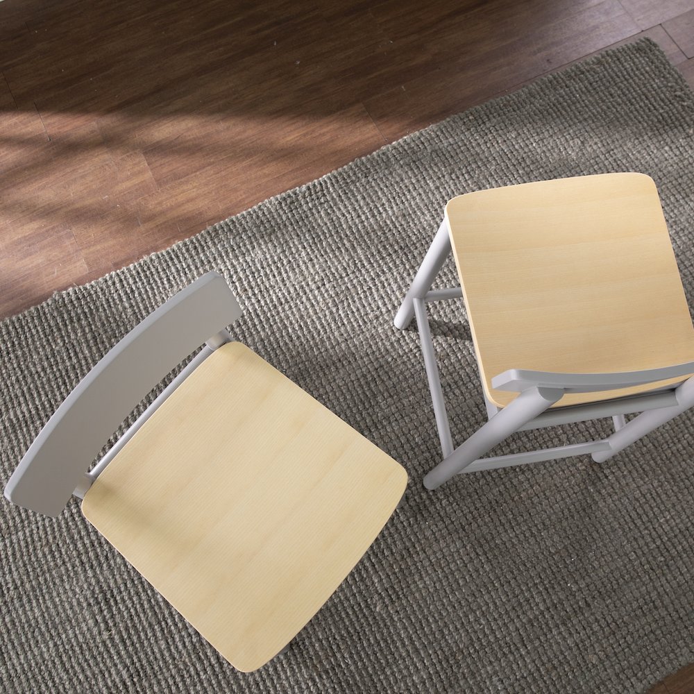 Claxby Two-Tone Counter Stools – 2PC Set in Grey Color. Picture 3