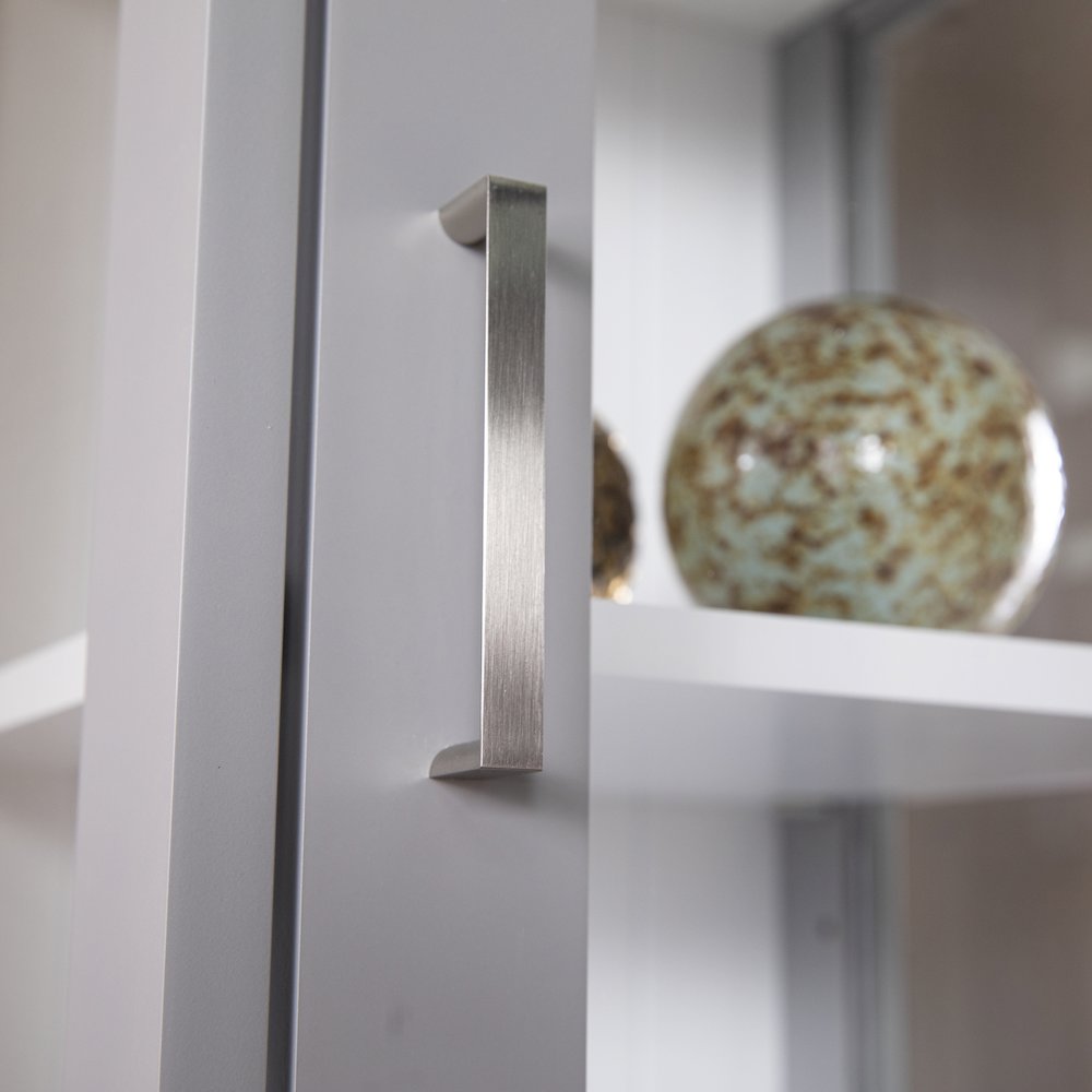 Balterley Curio Cabinet with Glass Door in Grey Color. Picture 4