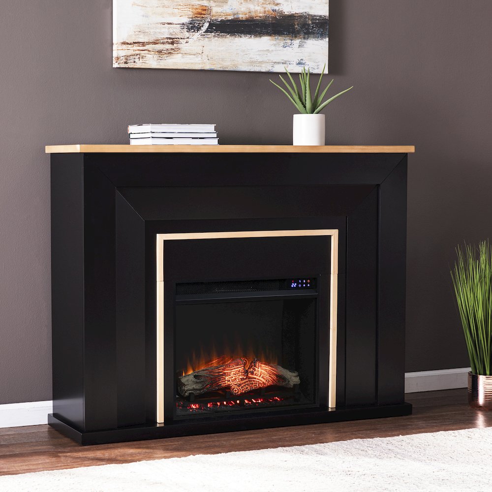 Cardington Touch Screen Electric Fireplace in Black Color. Picture 3