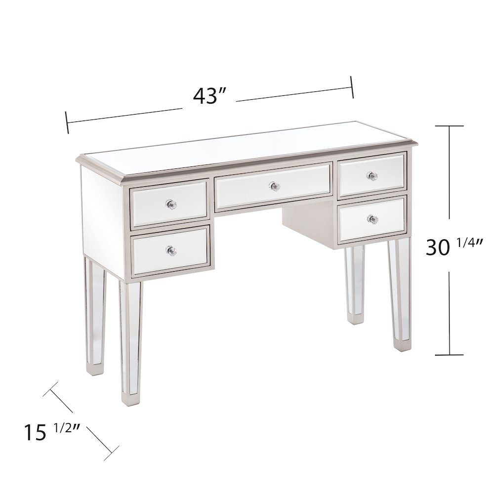Mirage Mirrored Console in Silver Color. Picture 5
