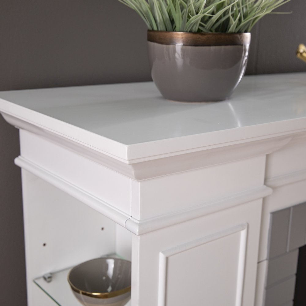 Rylana Bookcase Color Changing Fireplace in White Color. Picture 4