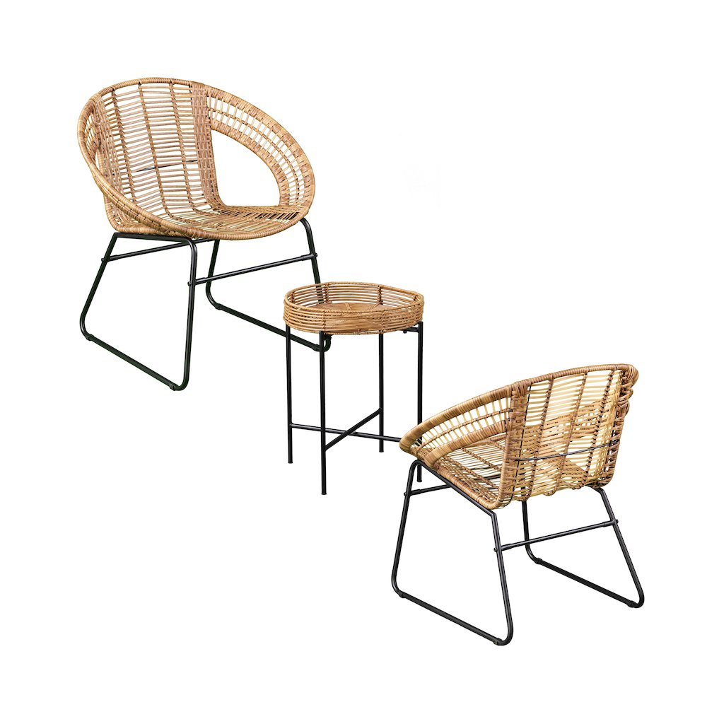 Alandhra Indoor/Outdoor 3PC Bistro Set in Brown Color. Picture 1