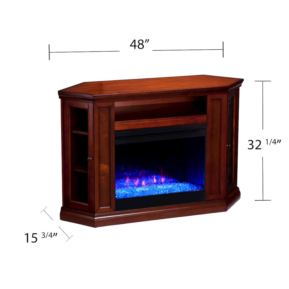 Claremont Color Changing Convertible Fireplace in Brown Color. Picture 7