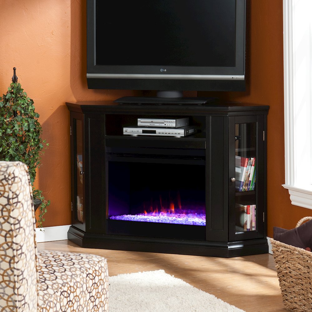 Claremont Color Changing Convertible Fireplace in Black Color. Picture 3