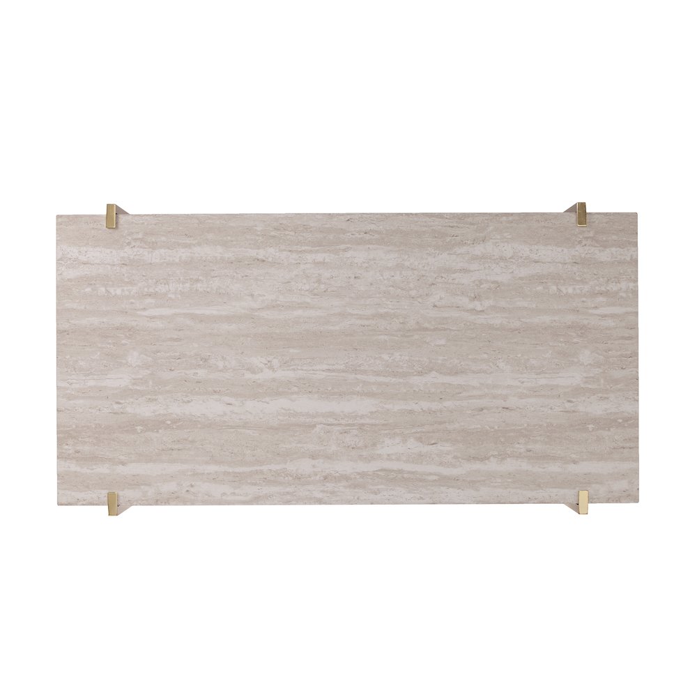 Ardmillan Rectangular Cocktail Table Storage in Brass Color. Picture 5