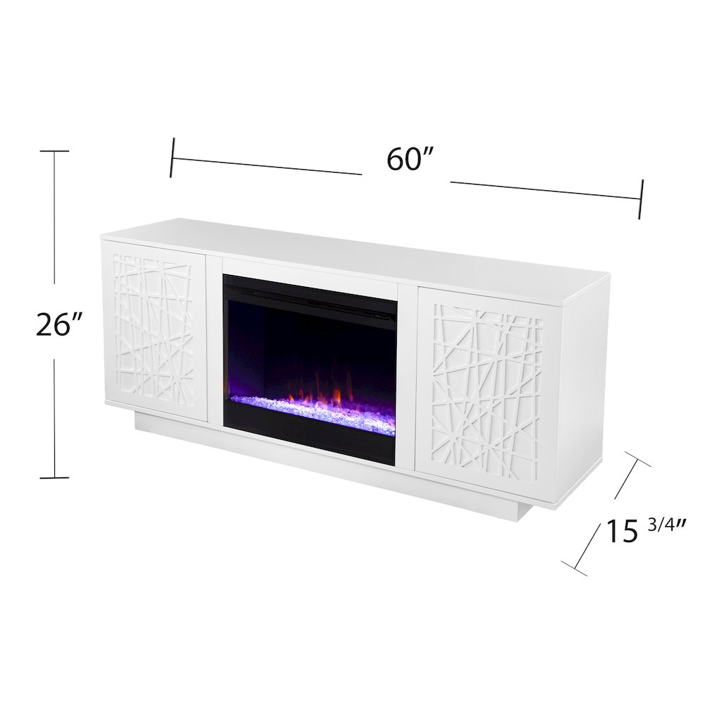 Delgrave Color Changing Fireplace Media Storage in White Color. Picture 5
