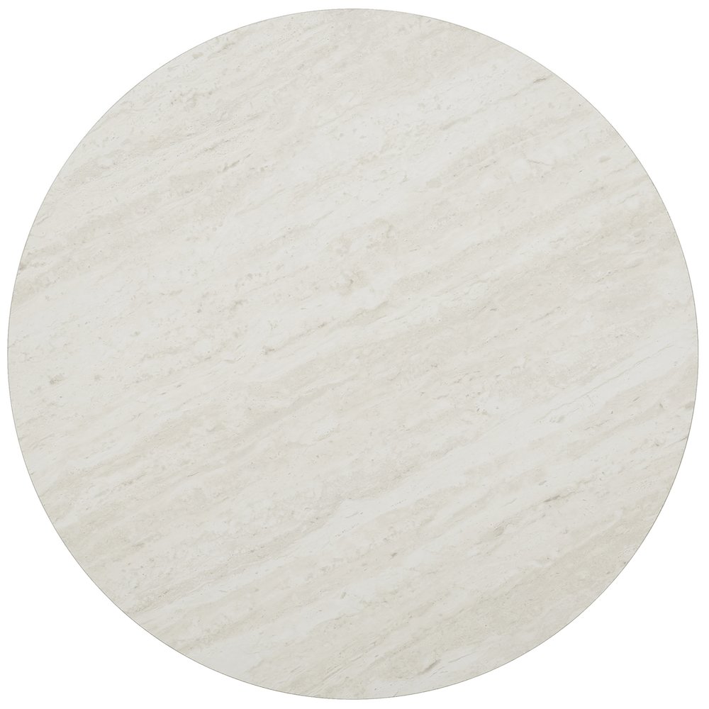 Luna Round Faux Stone End Table in Silver Color. Picture 5