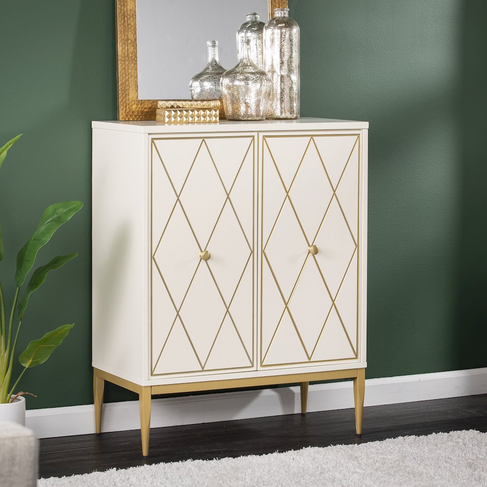 Marradi Two-Door Accent Cabinet in White Color. Picture 3