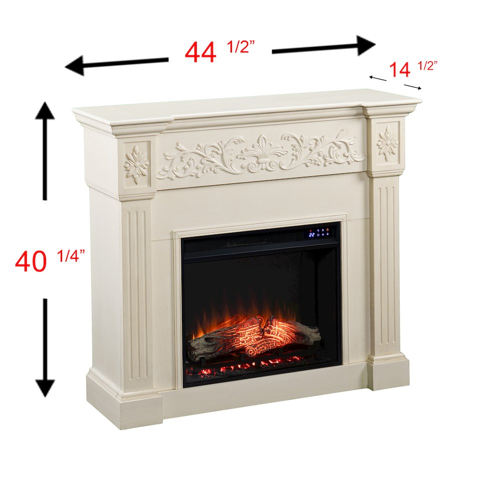 Calvert Touch Screen Electric Fireplace in White Color. Picture 5