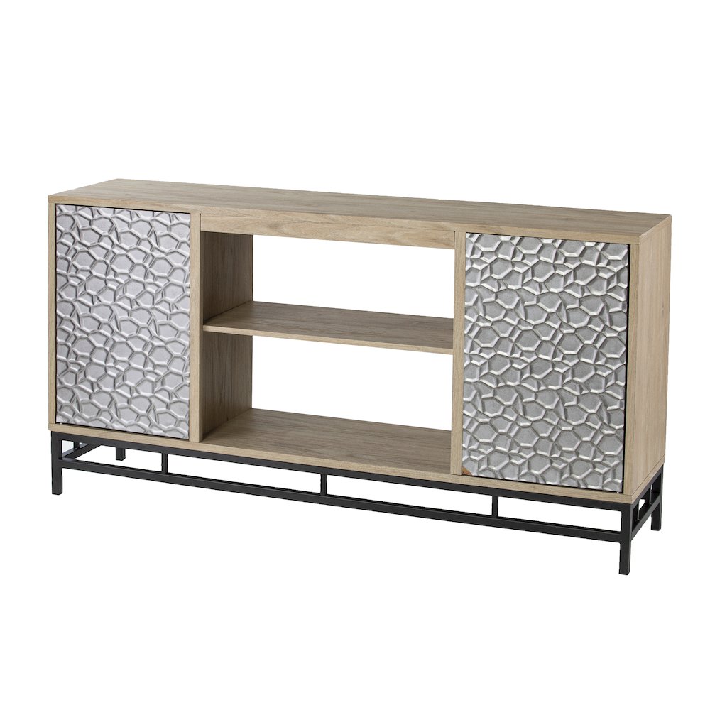 Hollesborne Media Console Storage in Brown Color. Picture 1