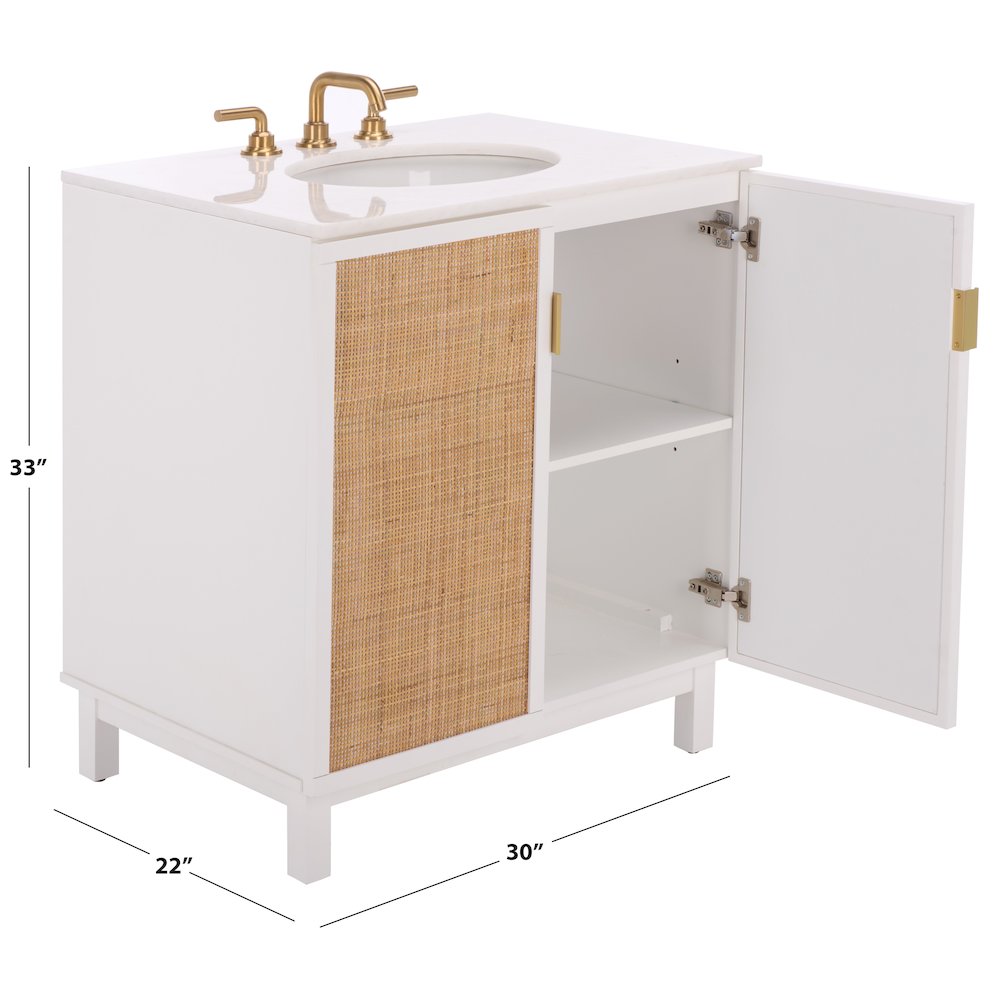 Bobby Rattan Doors 30" Vanity With Marble Top. Picture 6