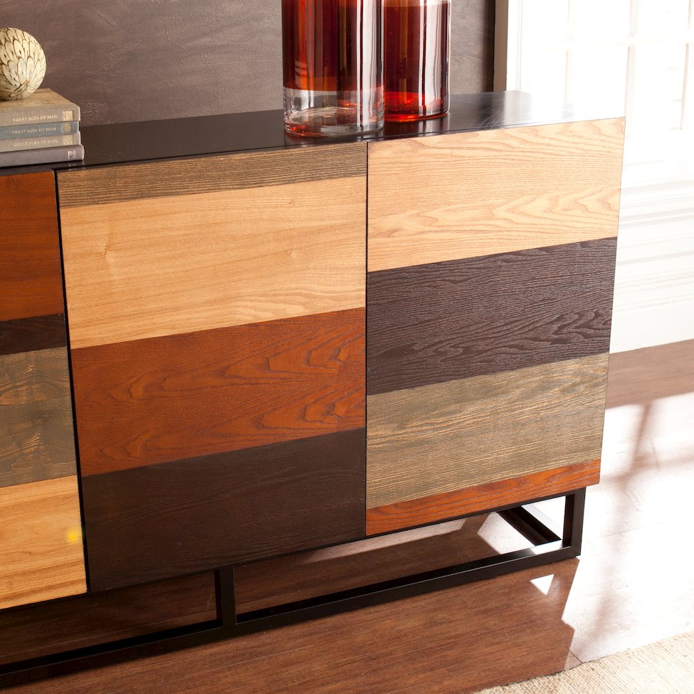 Harvey Multi-Tonal Credenza in Brown Color. Picture 3