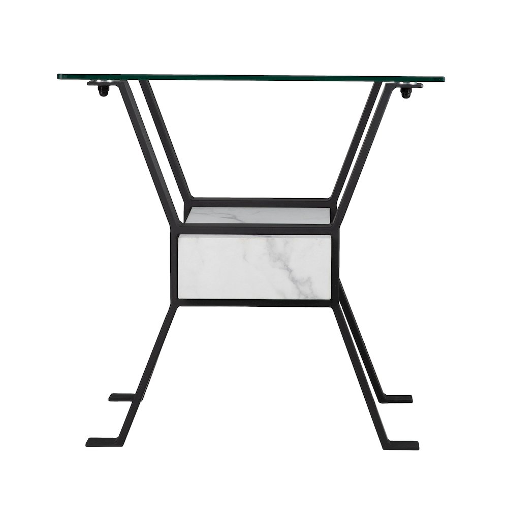 Darvette Glass-Top End Table in Black Color. Picture 2