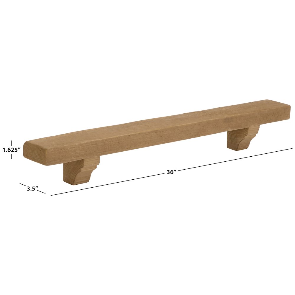 Keros 36" Reclaimed Pine Mantel Shelf. Picture 4