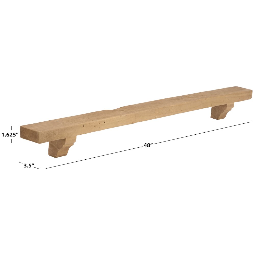 Keros 48" Reclaimed Pine Mantel Shelf. Picture 4