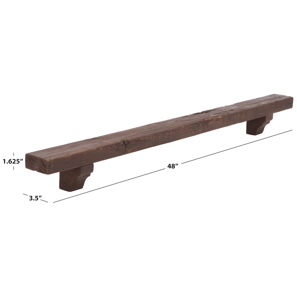 Keros 48" Reclaimed Pine Mantel Shelf. Picture 4