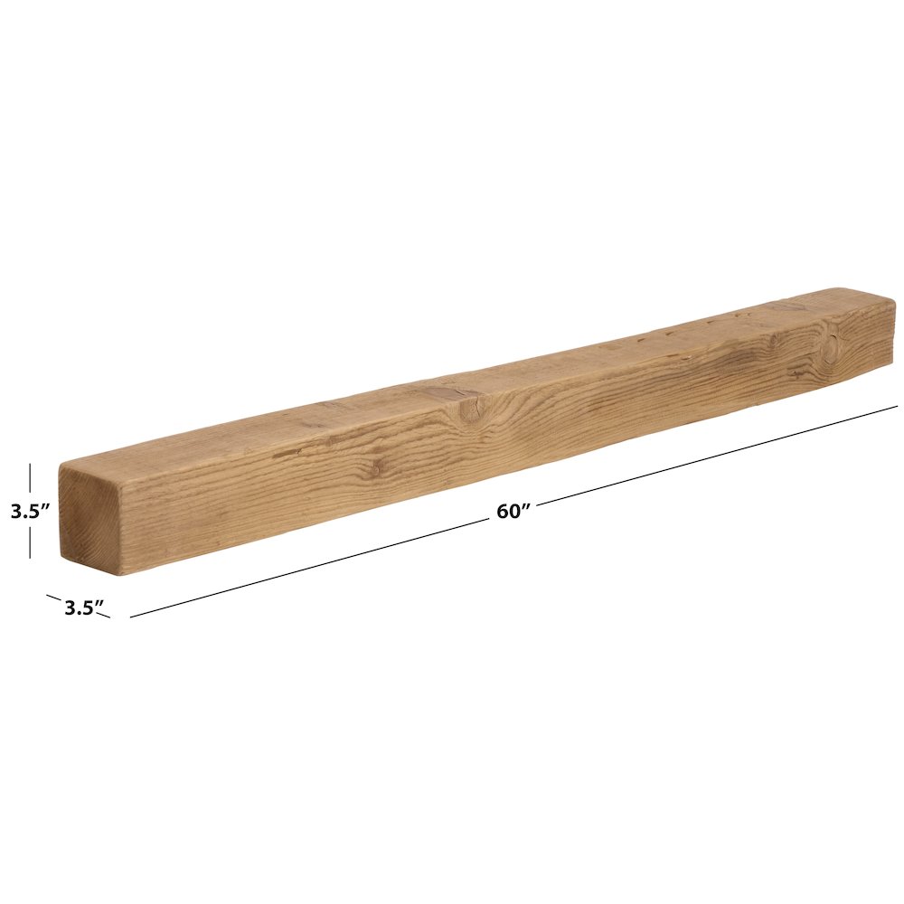 Beno 48" Floating Reclaimed Pine Mantel Shelf. Picture 3