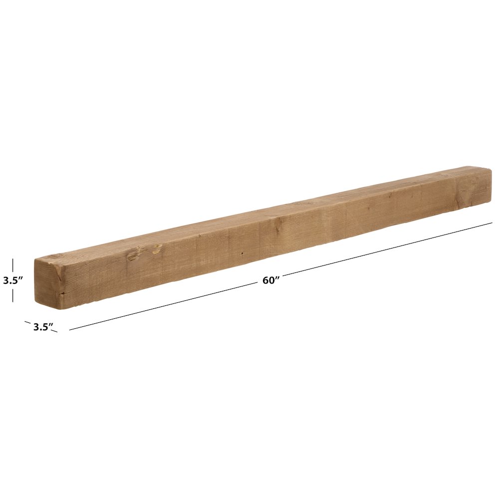 Beno 60" Floating Reclaimed Pine Mantel Shelf. Picture 3
