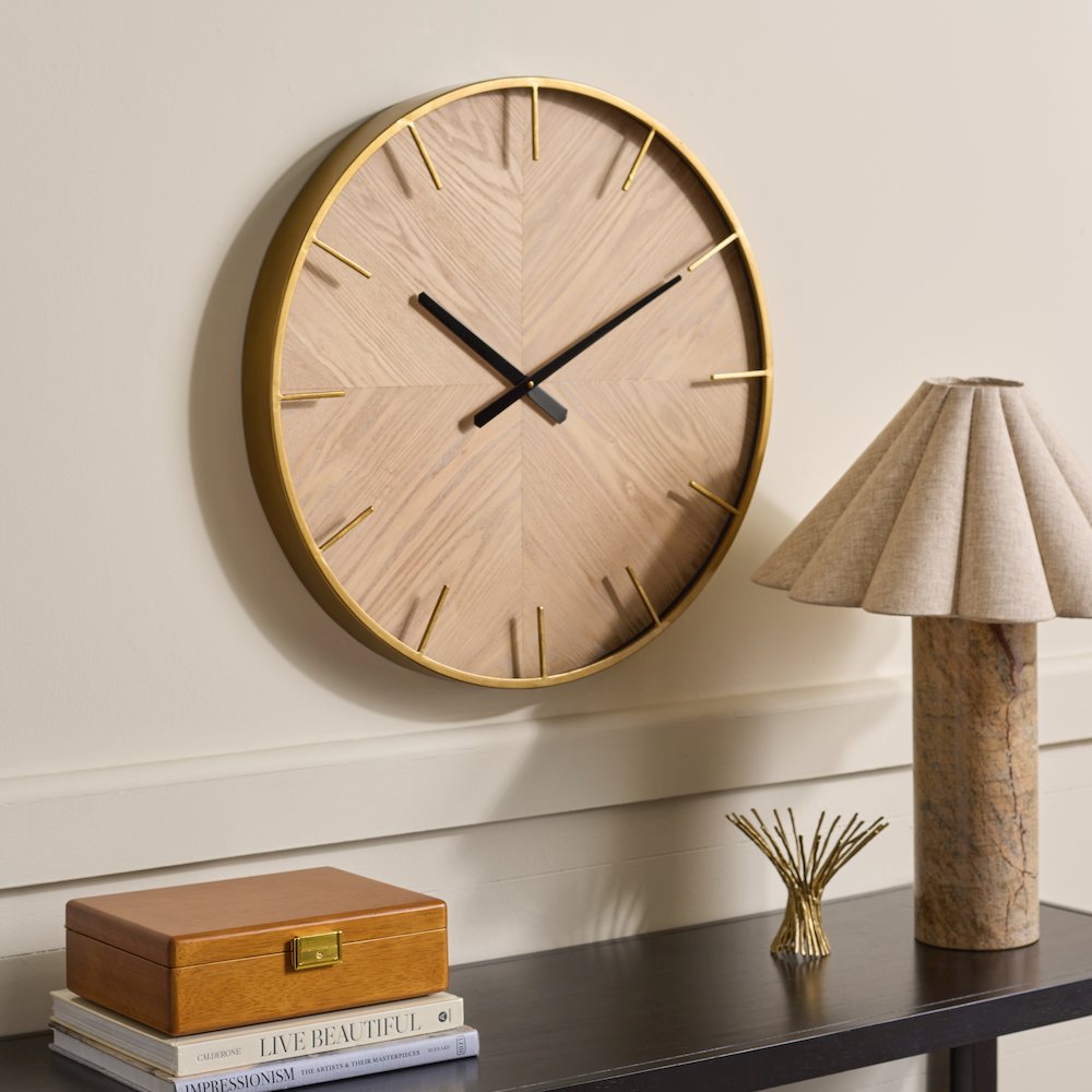 Macsen Wood & Iron Clock. Picture 1