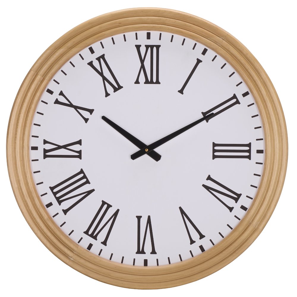 Parvin Wood Clock/White. Picture 4