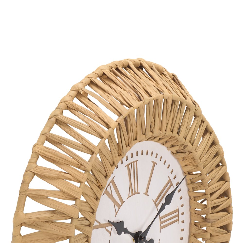 Dagan Iron & Water Hyacinth Clock. Picture 2