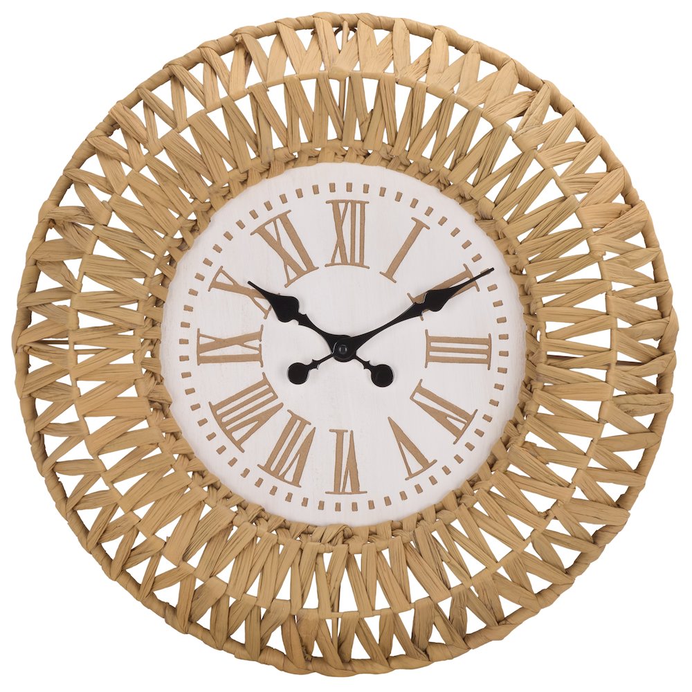 Dagan Iron & Water Hyacinth Clock. Picture 4