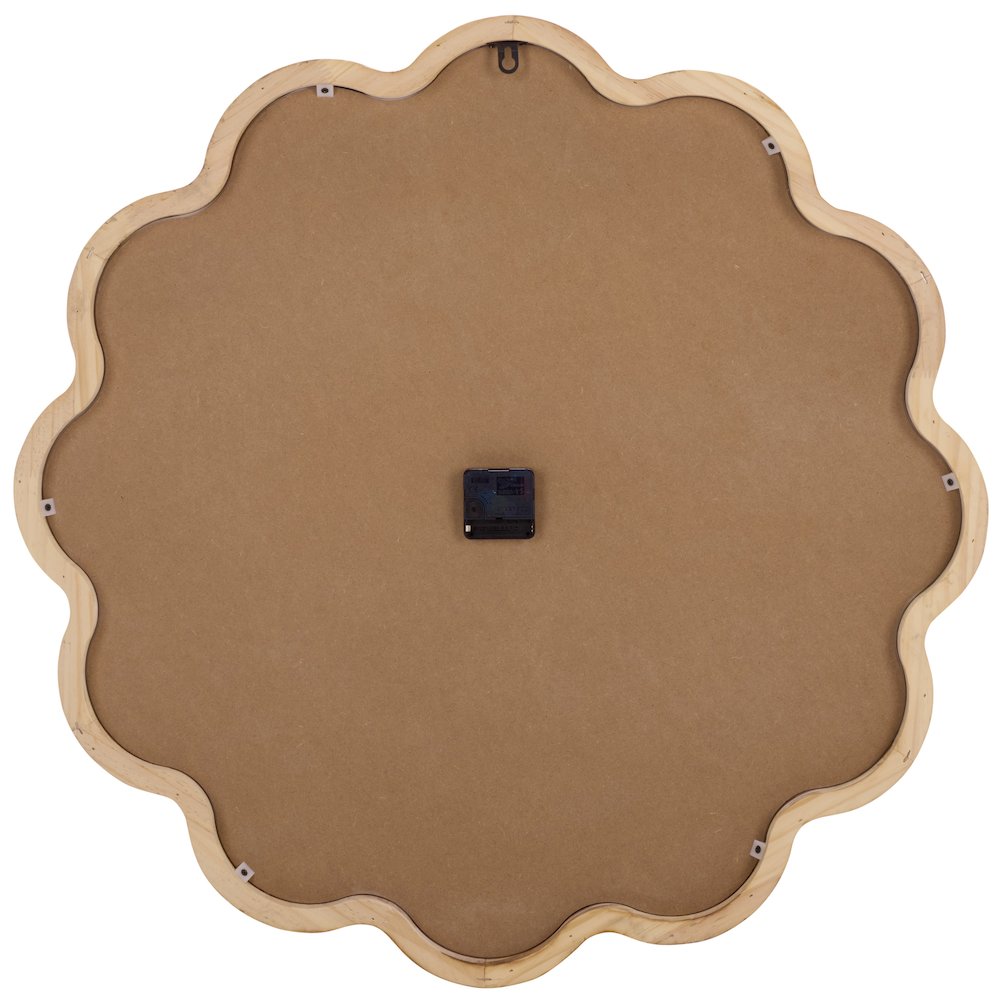 Madesh Wood & Glass Clock/White. Picture 4