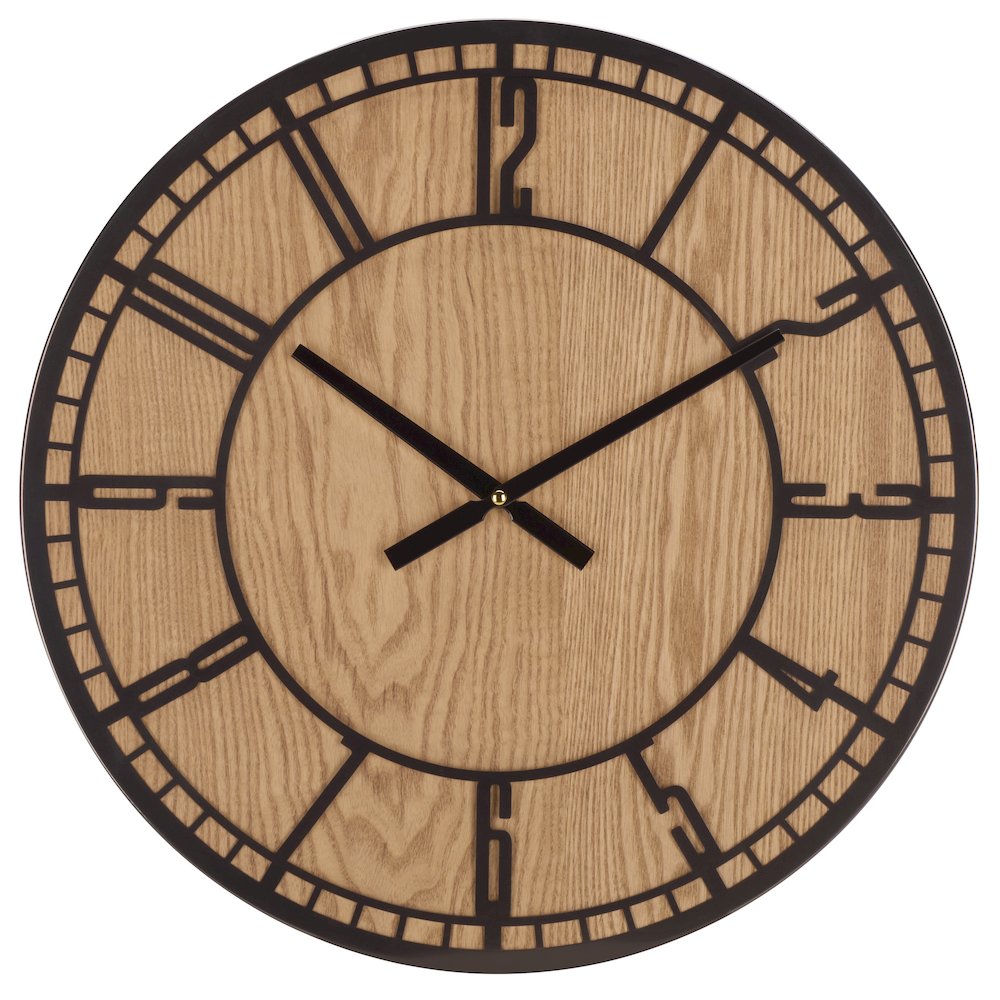 Palesa Wood & Iron Clock/Brown. Picture 4