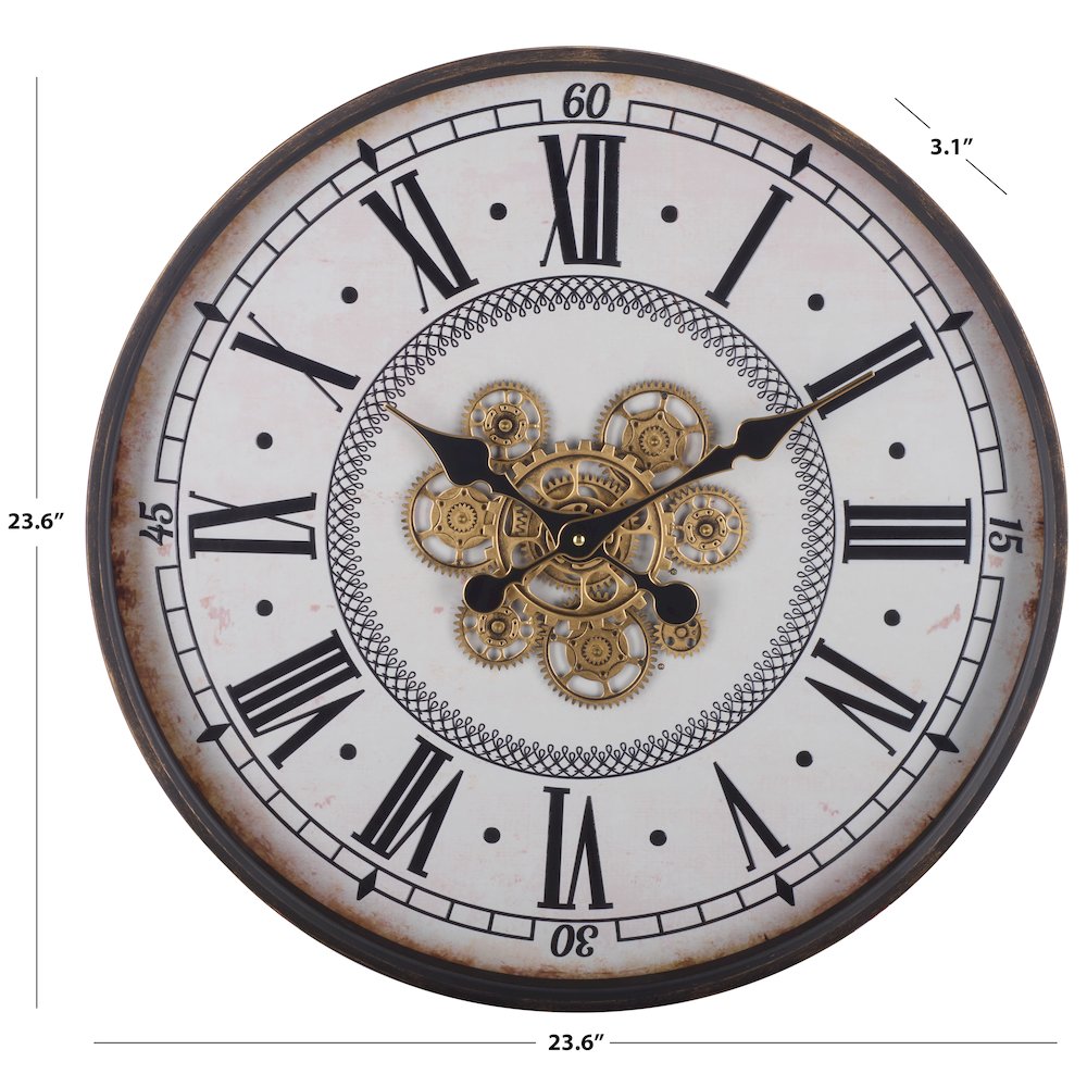 Worthington Roman Gear Wall Clock/White. Picture 3