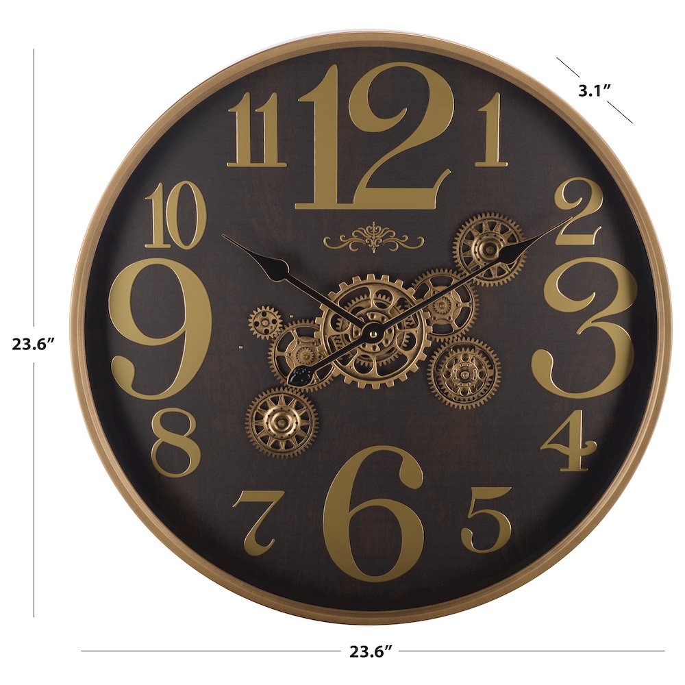 Harrietta Large Numbered Gear Clock/Black. Picture 3