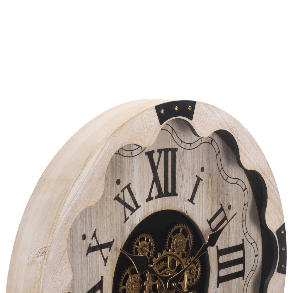 Winifred Roman Gear Wall Clock/Cream. Picture 2
