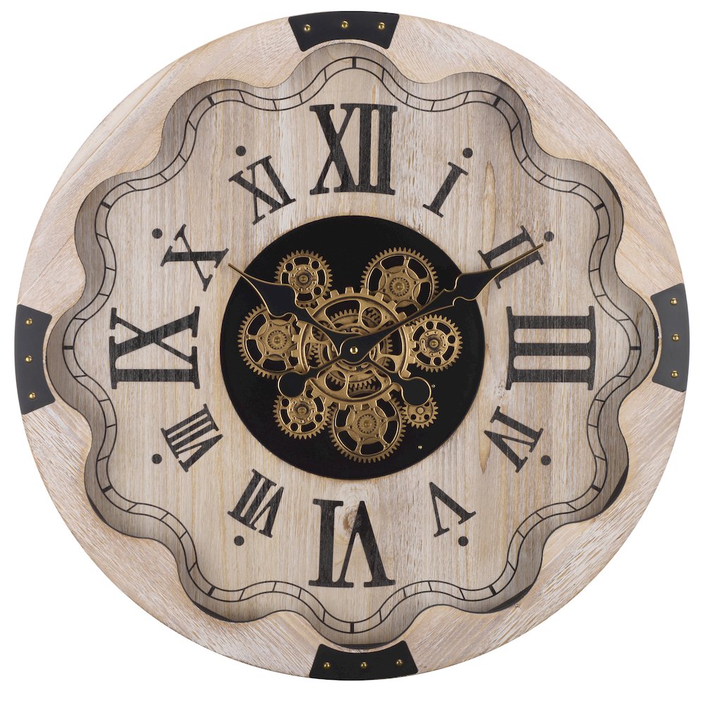 Winifred Roman Gear Wall Clock/Cream. Picture 4