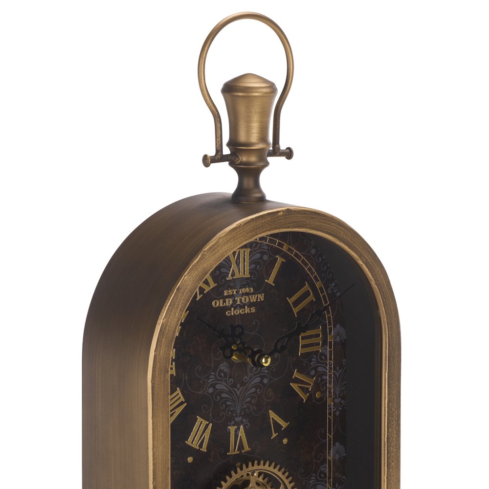 Maximilian Bell Like Gear Table Clock/Black/Gold. Picture 2