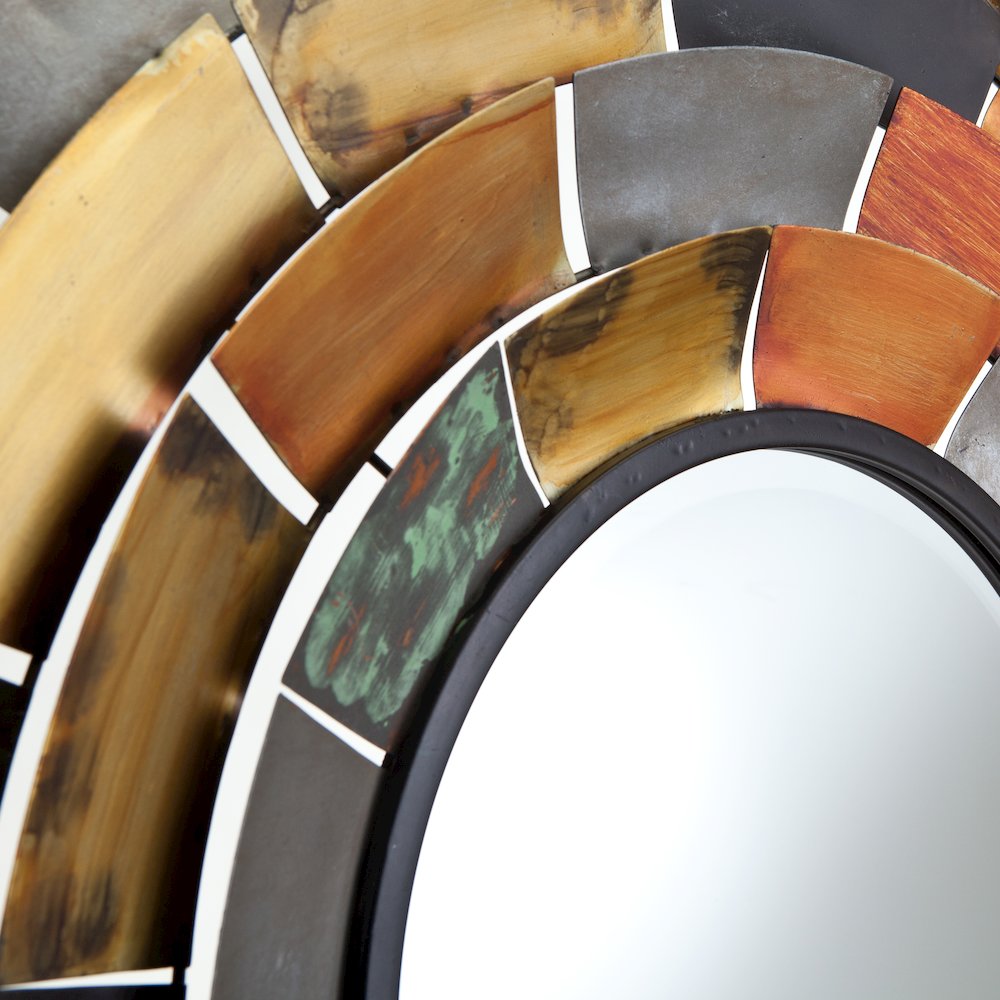 Baroda Round Decorative Wall Mirror. Picture 4