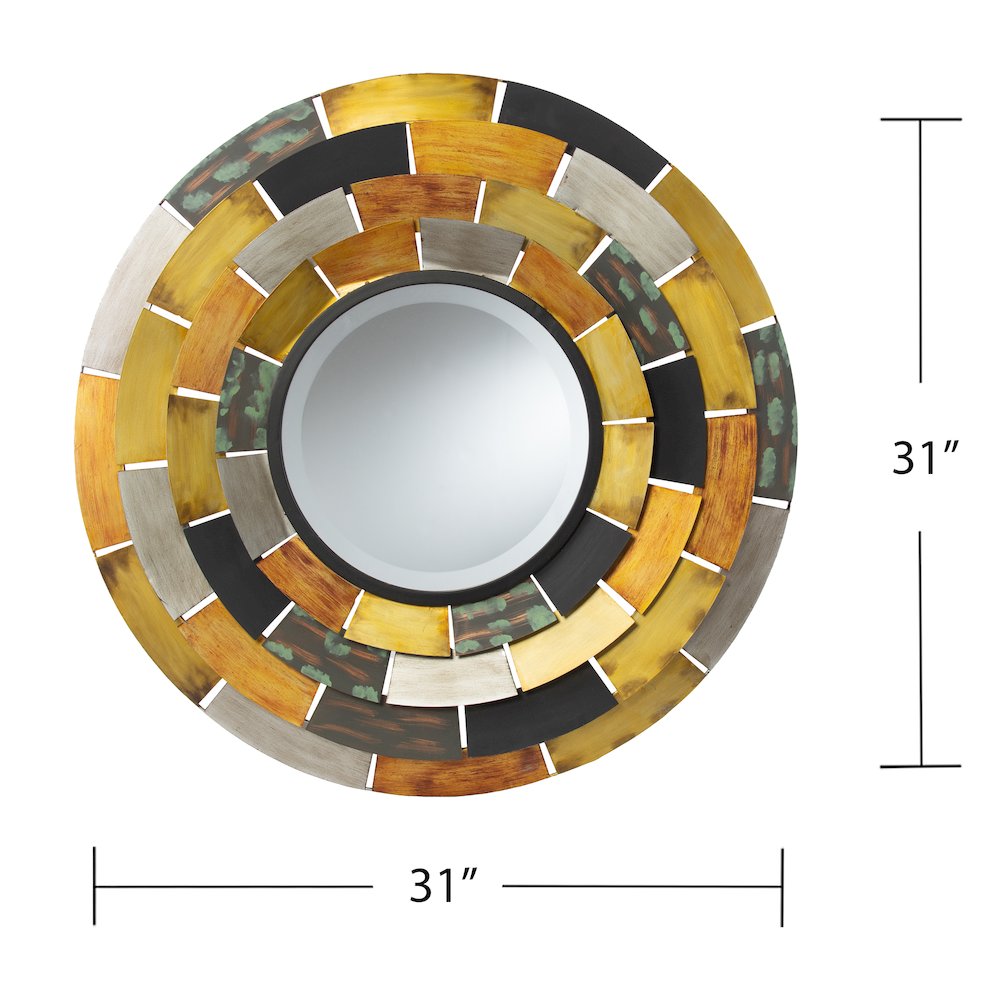 Baroda Round Decorative Wall Mirror. Picture 6