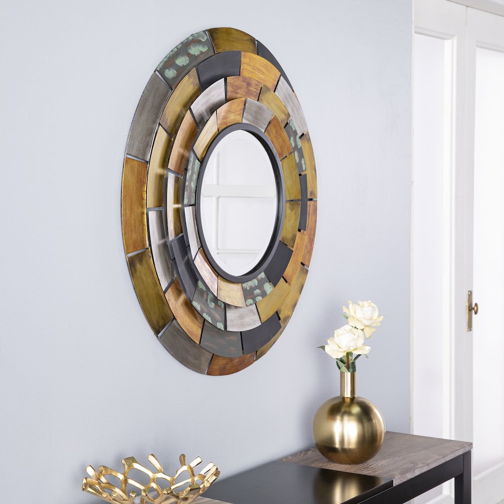 Baroda Round Decorative Wall Mirror. Picture 2