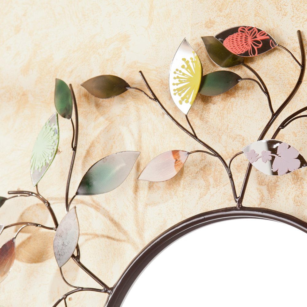 Millara Decorative Metallic Leaf Wall Mirror. Picture 3