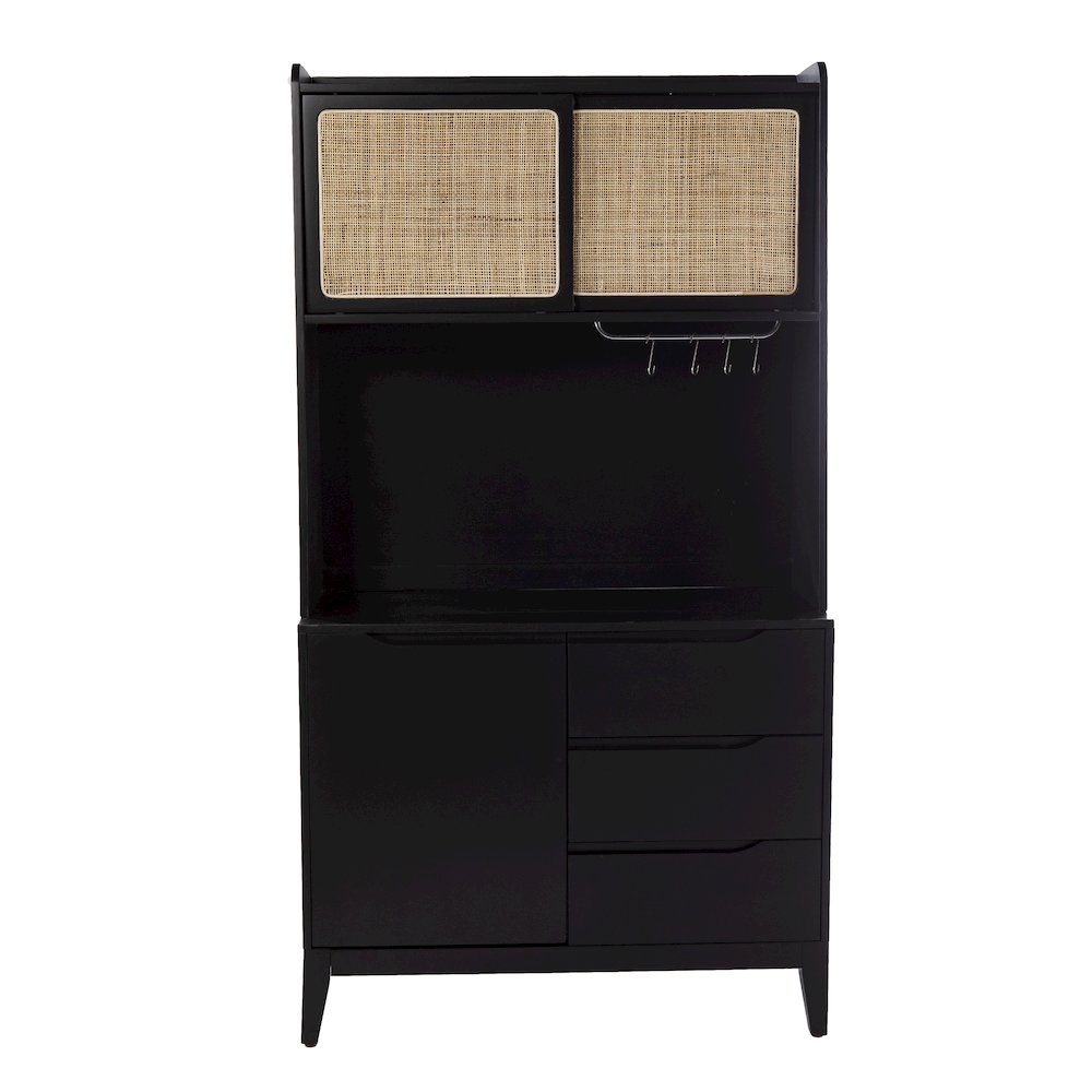 Carondale Tall Buffet Cabinet Storage in Black Color. Picture 2