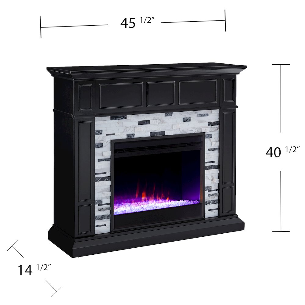Drovling Marble Fireplace in Black Color. Picture 6