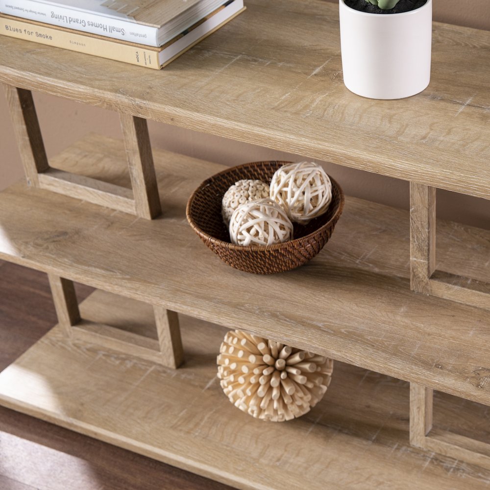 Markworth Geometric Console Table in Brown Color. Picture 4