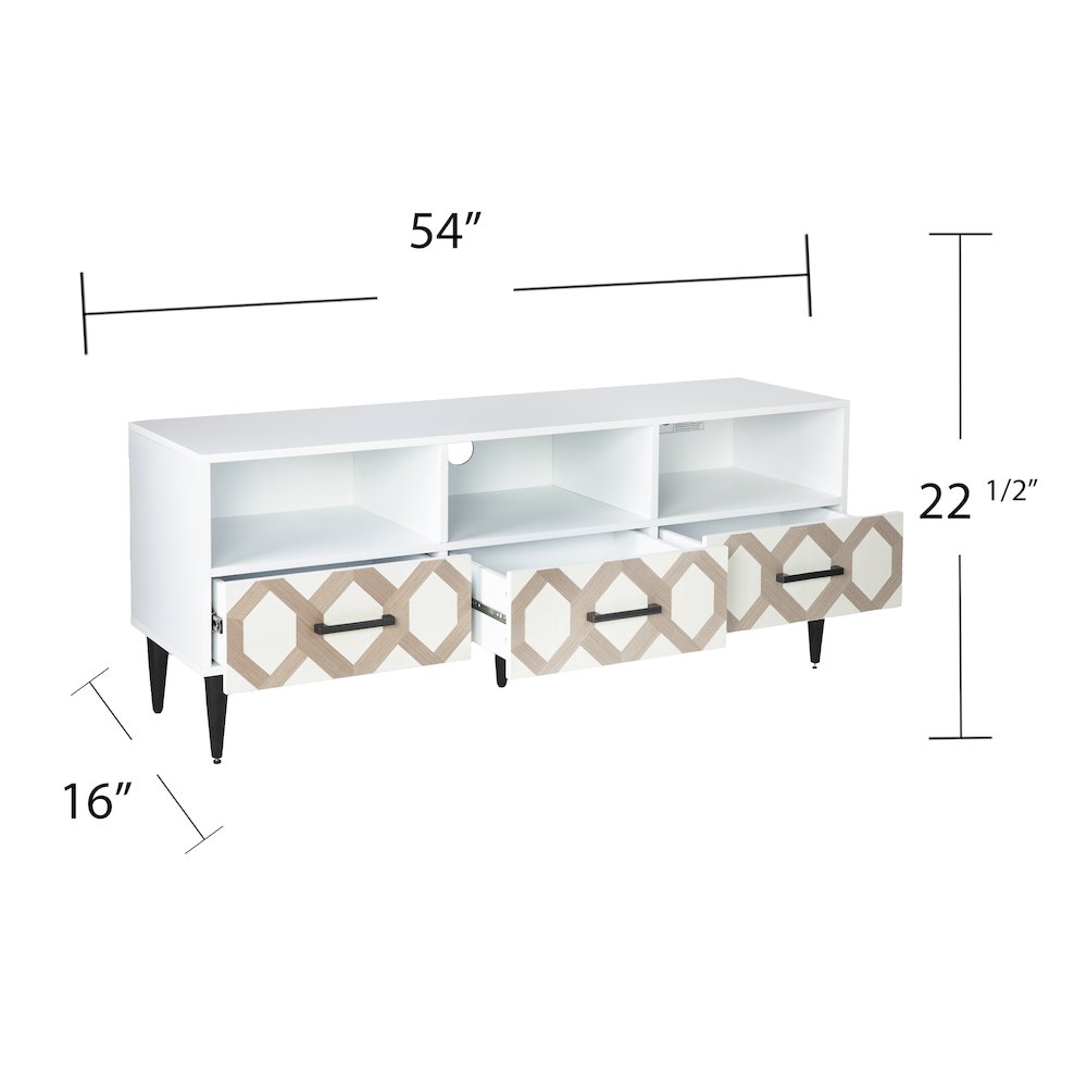 Eltisley TV Stand with Storage in White Color. Picture 6
